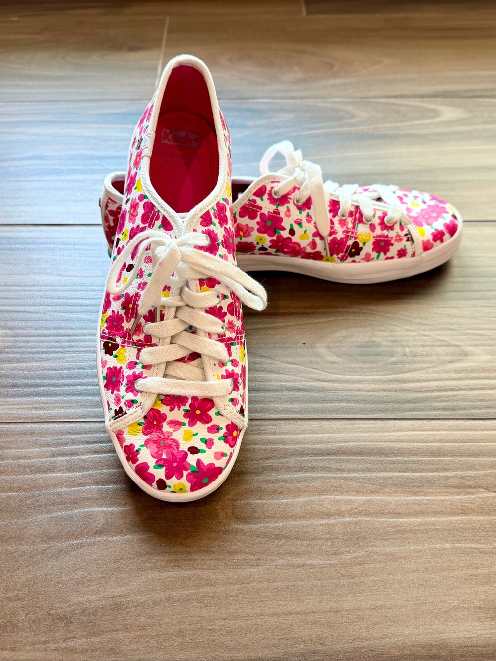 Keds X Kate Spade Leather Champion Sneakers in Bright Floral Peint